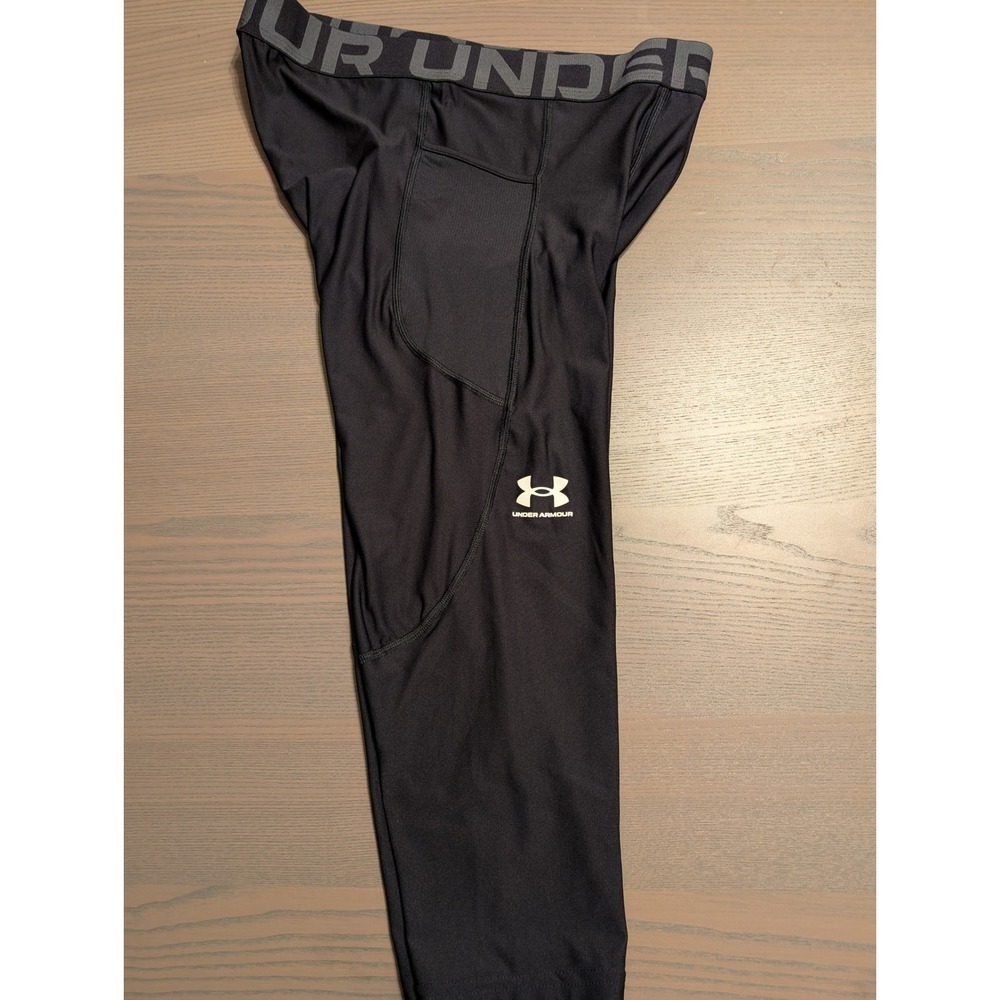NWT Under Armour HeatGear Men's XL 3/4 Compression Leggings Black Pocket